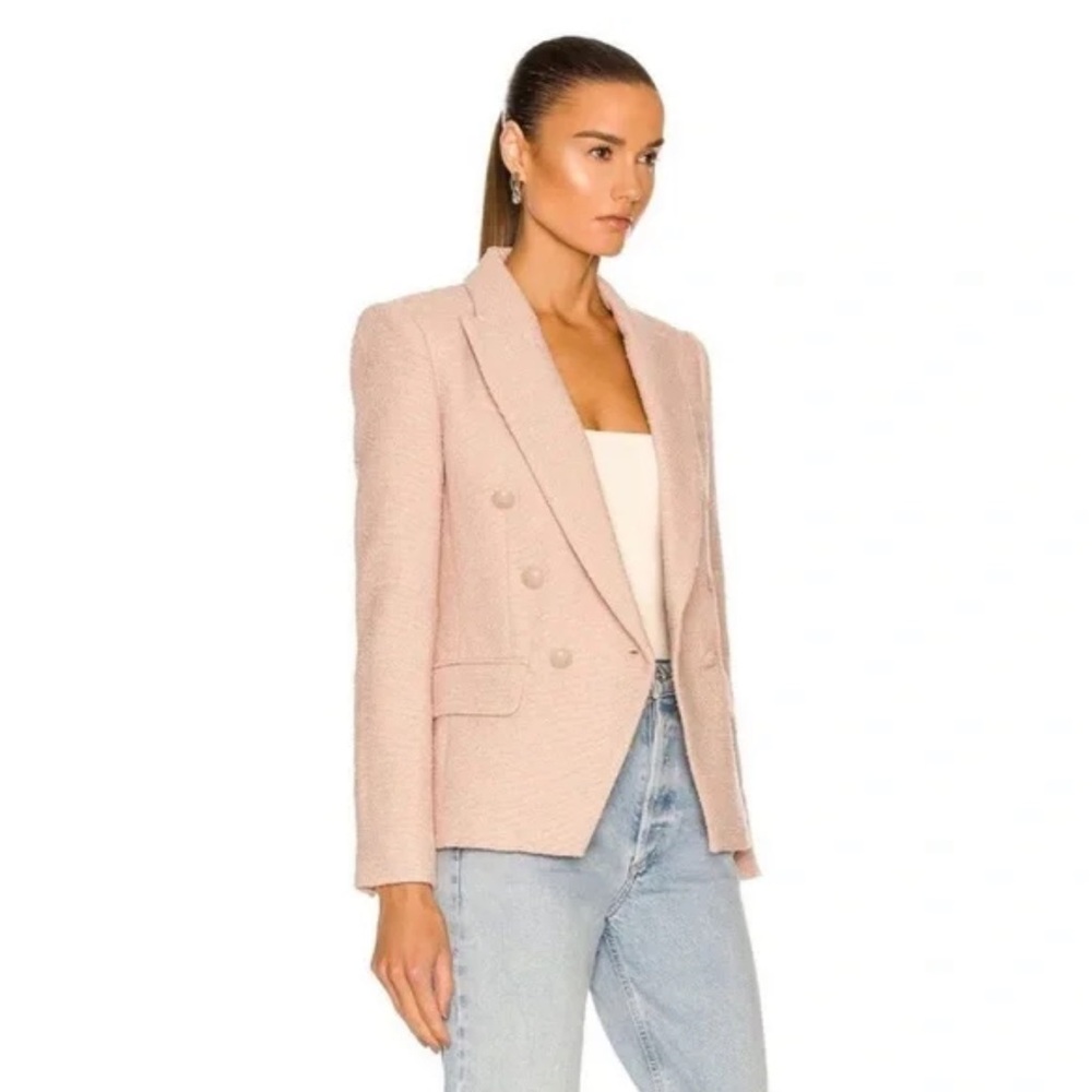L'Agence Kenzie Double Breasted Blazer in Petal Pink Size 6 Old Money - Picture 3 of 13